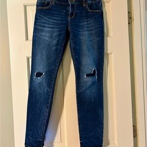 Cabi Slim Boyfriend Stylish Blue Distressed Jeans for Women